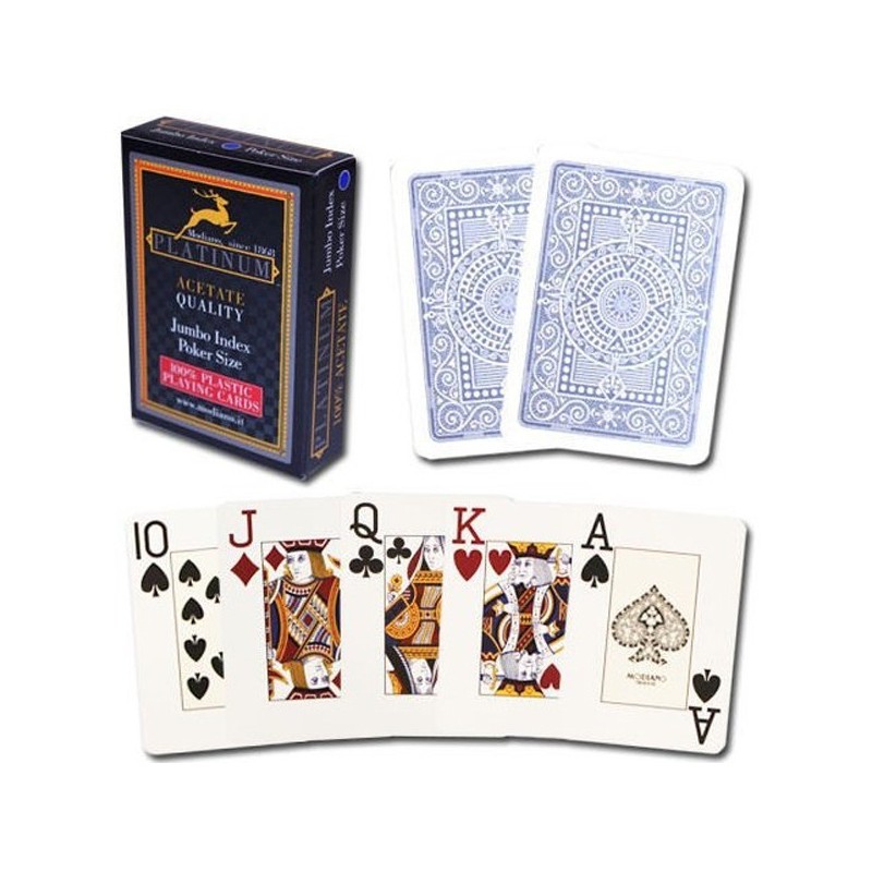 Carte Da Poker Modiano 3004881 - 4 Jumbo Index, Nero, Plastica 330 Micron - 4